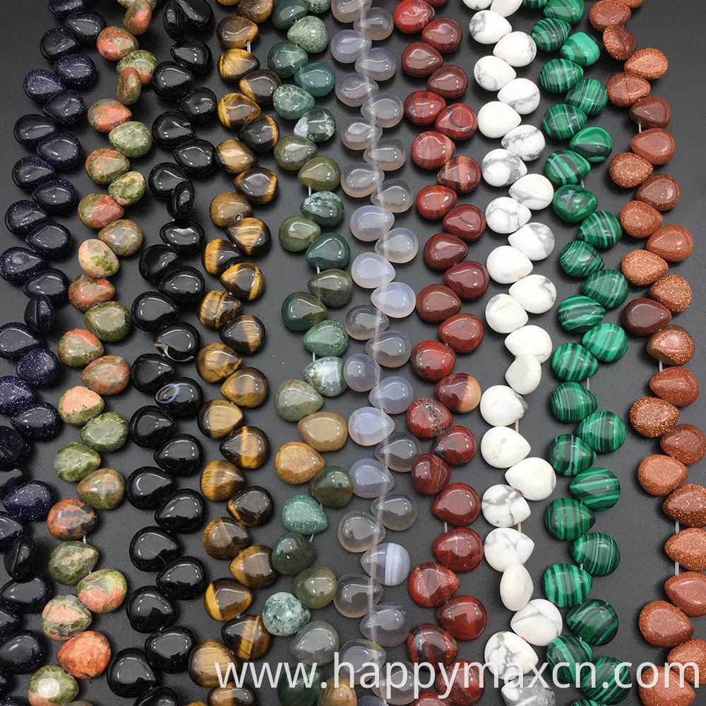 Water drop Gemstone Beads Loose Beads 10mm*12mm ,Amethyst Agate Turquoise Lapis Natural Bead for jewelry making